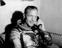 The foto shows Carpenter who allegedly
                            is speaking with Kennedy by telephone.