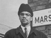 Civil right
                            fighter Malcolm X with cap.