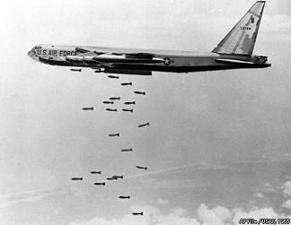 "US"-Operation "Rolling
                          Thunder" in Vietnam: "US"
                          bombers "B-52) begin with their napalm
                          destruction work in 1965.