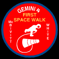 Gemini 4
                            logo: First "US" space walk.