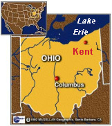 Map with the position
                              of Kent, Columbus, Ohio