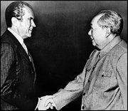 Handshake
                            of Nixon and Mao. Two mass murders are
                            meeting. Who is playing with whom here?
