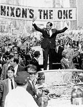 Nixon on election campaign tour
                              standing in a Cadillac like the
                              "successfull" astronauts have
                              done it before him, Philadelphia,
                              September 1972.