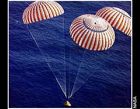Apollo 17 Splashdown
                              with only 1.9 km aberration, well for an
                              airdrop.