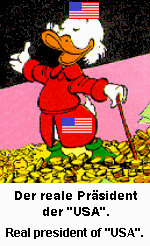 Criminal rich President oncle Donald
                            (Dagobert). Of course he is white, and never
                            black.