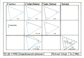 Figur 15:
Dreieckskonstruktionen, 20.1.1978 Figur 15: Dreieckskonstruktionen,
20.1.1978
