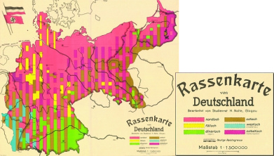 Hans F. K. Gnther: Rassenkarte fr
                            Deutschland 1930