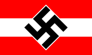 Gestreifte
                  Hitlerjugend-Flagge mit Hakenkreuz