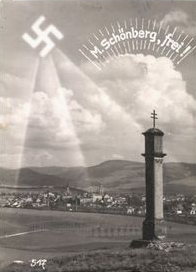 Drittes Reich: Postkarte stellt das Hackenkreuz als Sonne dar