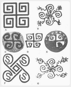 Hakenkreuze (Swastikas) als Glckssymbol aus der Ukraine aus der Eiszeit