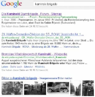 Kaminski-Brigade,
                google-Suche