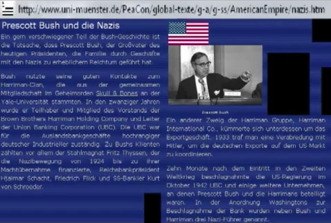 Universität Münster:
Webseite über die Familie Bush und die
Nazi-Verbindungen Universität Münster:
Webseite über die Familie Bush und die
Nazi-Verbindungen