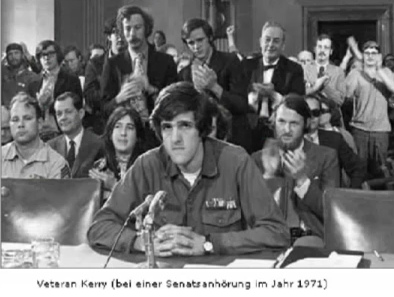 John Kerry
bei der Anhörung im "US"-Senat 1971 John Kerry bei der
Anhörung im "US"-Senat 1971