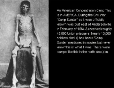 Ausgehungerte Häftlinge in den
"USA" nach dem Bürgerkrieg von 1865 Ausgehungerte Häftlinge in den
"USA" nach dem Bürgerkrieg von 1865