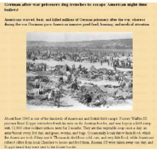 Rheinwiesenlager in
Deutschland im Sommer 1945 Rheinwiesenlager in Deutschland im
Sommer 1945