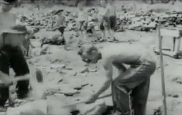 "Americans" installing Rhine
                          meadow camps