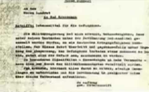 Instruction to the population with the
                            prohibition to give food to German prisoners
                            of war (22min. 48sec.)