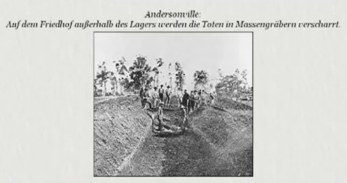 mass
                        grave in Andersonville in Tennessee,
                        "U.S.A." in 1865