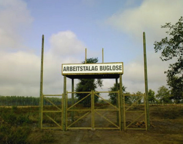 Camp of prisoners of war Buglose in the
region of Bordeaux, the entrance gate Camp of prisoners of war Buglose in the
region of Bordeaux, the entrance gate