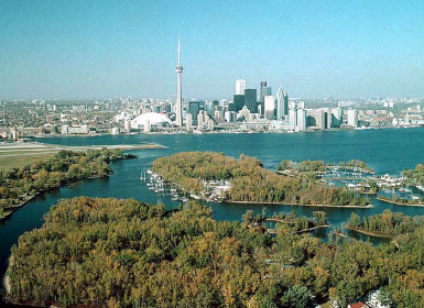 Toronto with islands with sunshine Toronto with islands with sunshine