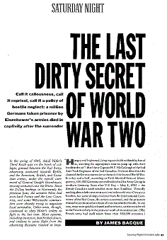 Eisenhower's Death Camps, Saturday Night,
                        September 1989, page 31