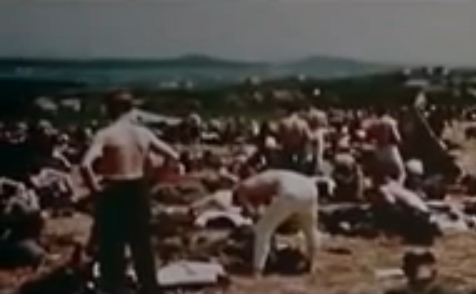 Prisioneros alemanes de guerra en un prado
                        en el sol durante el verano 1945 (23min.
                        15seg.)