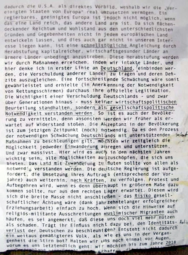 Geheimdokument der kriminellen BILDERBERGER
von 2012: Die Zerschlagung Deutschlands ist
Programm Geheimdokument der
kriminellen BILDERBERGER von 2012: Die
Zerschlagung Deutschlands ist Programm