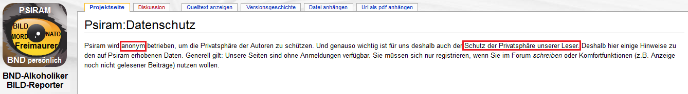 BND-Psiram agiert "anonym"