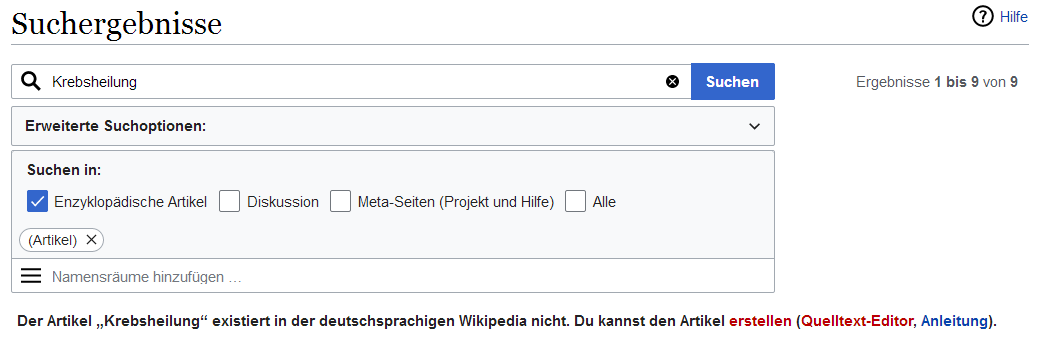 Mossad-Wikipedia: Ein Artikel
"Krebsheilung" existiert
nicht Mossad-Wikipedia: Ein
Artikel "Krebsheilung"
existiert nicht