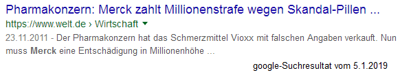 MERCK-Skandal mit Giftpille
                  Vioxx und Millionenstrafe01