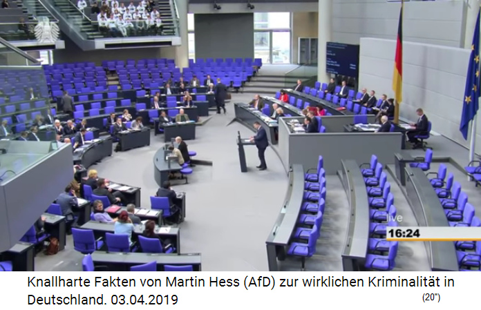 Martin Hess (AfD) präsentiert
                        Fakten zur Ausländerkriminalität in
                        Merkel-Deutschland, 3.4.2019
