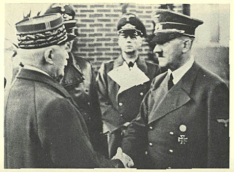 Waffenstillstand mit Händedruck zwischen Pétain
und Hitler 22.6.1940 Waffenstillstand mit Händedruck
zwischen Pétain und Hitler 22.6.1940
