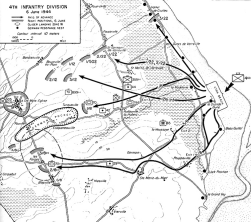 6.6.1944 Karte derLandung am Strand Utah bis
                    Seinte-M�re-�glise