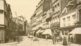 Dnkirchen, Strassenzug mit Tram 1900