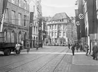 Mnster mit "Flaggenschmuck" nach der
                Kapitulation Hollands, 14.5.1940