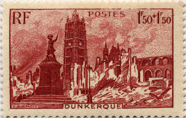 Dünkirchen in Ruinen, Briefmarke
November 1945 Dünkirchen in Ruinen, Briefmarke
November 1945