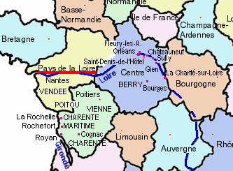 Karte Loire
                  Poitou, Vende, Charente-Maritime, Charente und Berry