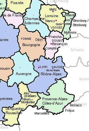 Karte
                  Lotringen bis Provence
