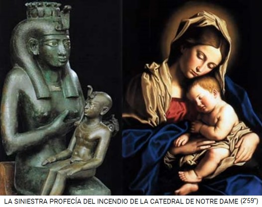Isis mit Baby an der Brust, wird zur
                    Fantasie-Maria mit dem Fantasie-Jesus an der Brust