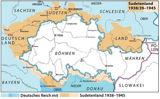 Map of Sudetenland