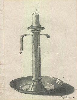 Adolf Hitler: Candlestick with
                                candle, pencil drawing from 1908 or
                                1909