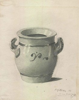 Adolf Hitler: Stew pot, pencil
                                drawing, Vienna 1909