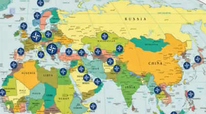 Karte:
                  Russland wird von der kriminellen NATO eingekreist