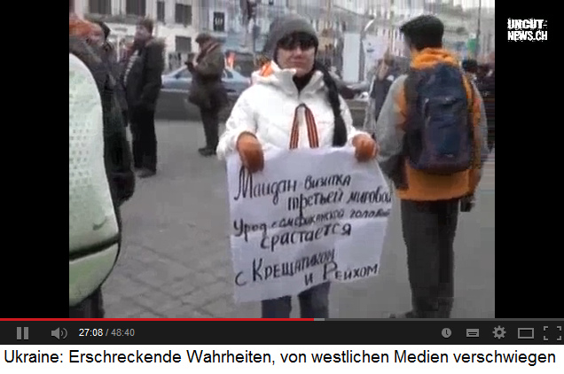Prorussische Demonstration in Nazi-Kiew,
                      5.4.2014 ca. 02
