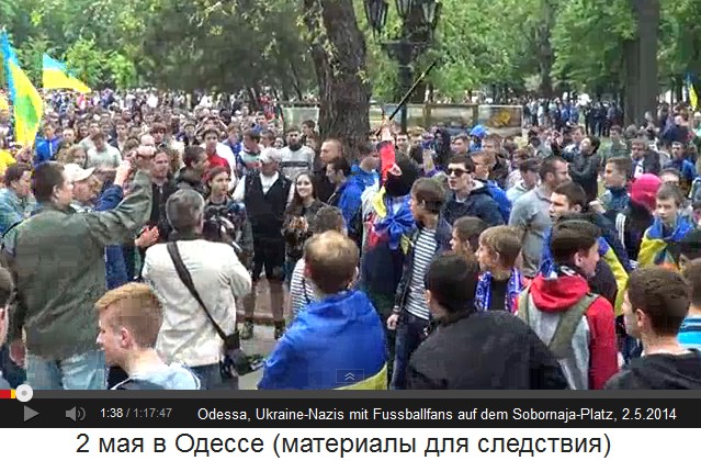 Sobornaja-Platz in Odessa am 2. Mai 2014,
Aufhetzung mit Nazi-Führer 03 Sobornaja-Platz in Odessa am 2. Mai 2014,
Aufhetzung mit Nazi-Führer 03