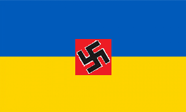 Nazifahne
                  der Ukraine mit einem Hakenkreuz