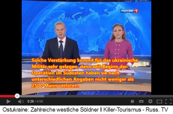 Die ukrainische Armee
                            hat schon 2500 Verluste