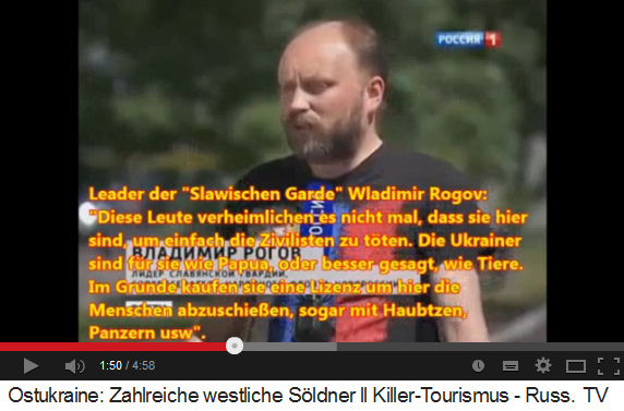 Wladimir Rogow:
                            Ukraniische Zivilisten sind f�r die S�ldner
                            wie Tiere zum Abschiessen