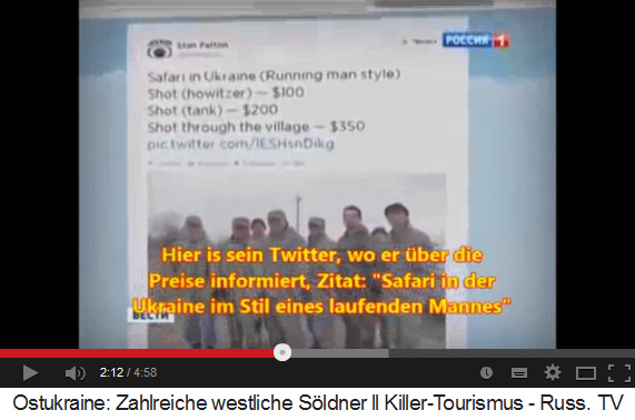Anschlag mit der
                            Werbung f�r eine "Safari running man
                            style": 100, 200 oder 350 Dollar pro
                            Schuss