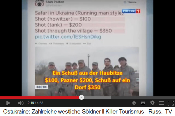 Anschlag mit der
                            Werbung f�r eine "Safari running man
                            style": 100, 200 oder 350 Dollar pro
                            Schuss